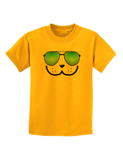 Kyu-T Face - Dewy Cool Sunglasses Childrens T-Shirt-Childrens T-Shirt-TooLoud-Gold-X-Small-Davson Sales