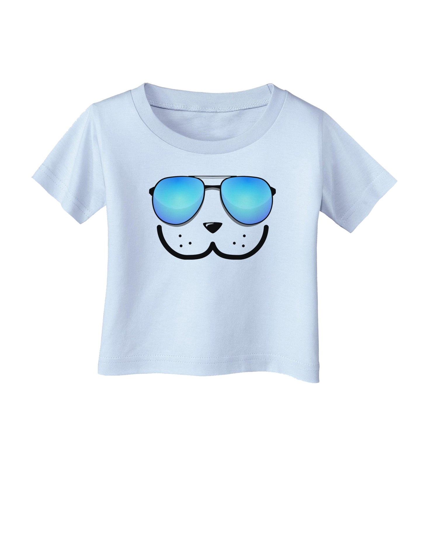 Kyu-T Face - Dewy Cool Sunglasses Infant T-Shirt-Infant T-Shirt-TooLoud-Light-Blue-06-Months-Davson Sales