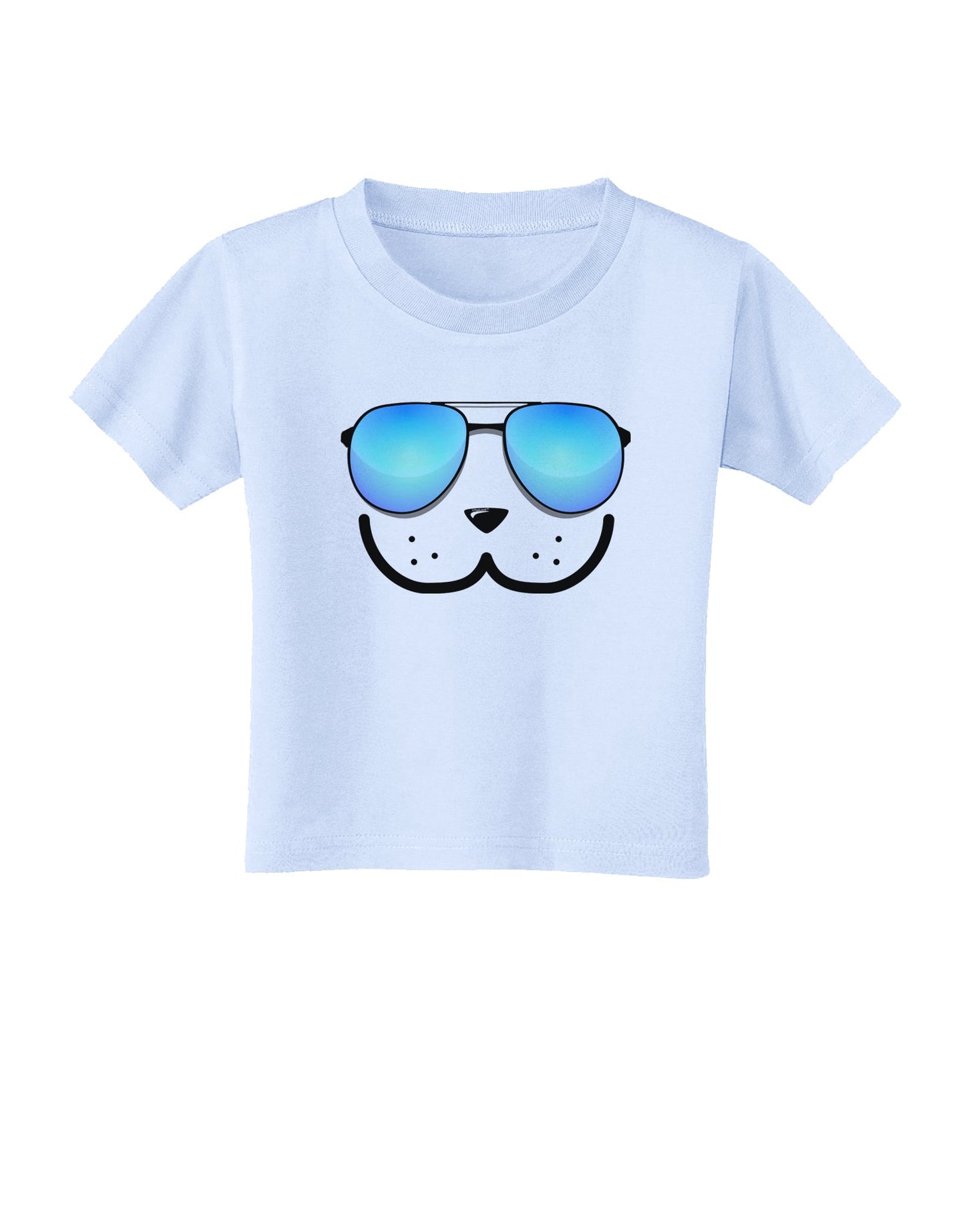 Kyu-T Face - Dewy Cool Sunglasses Toddler T-Shirt-Toddler T-Shirt-TooLoud-Light-Blue-2T-Davson Sales