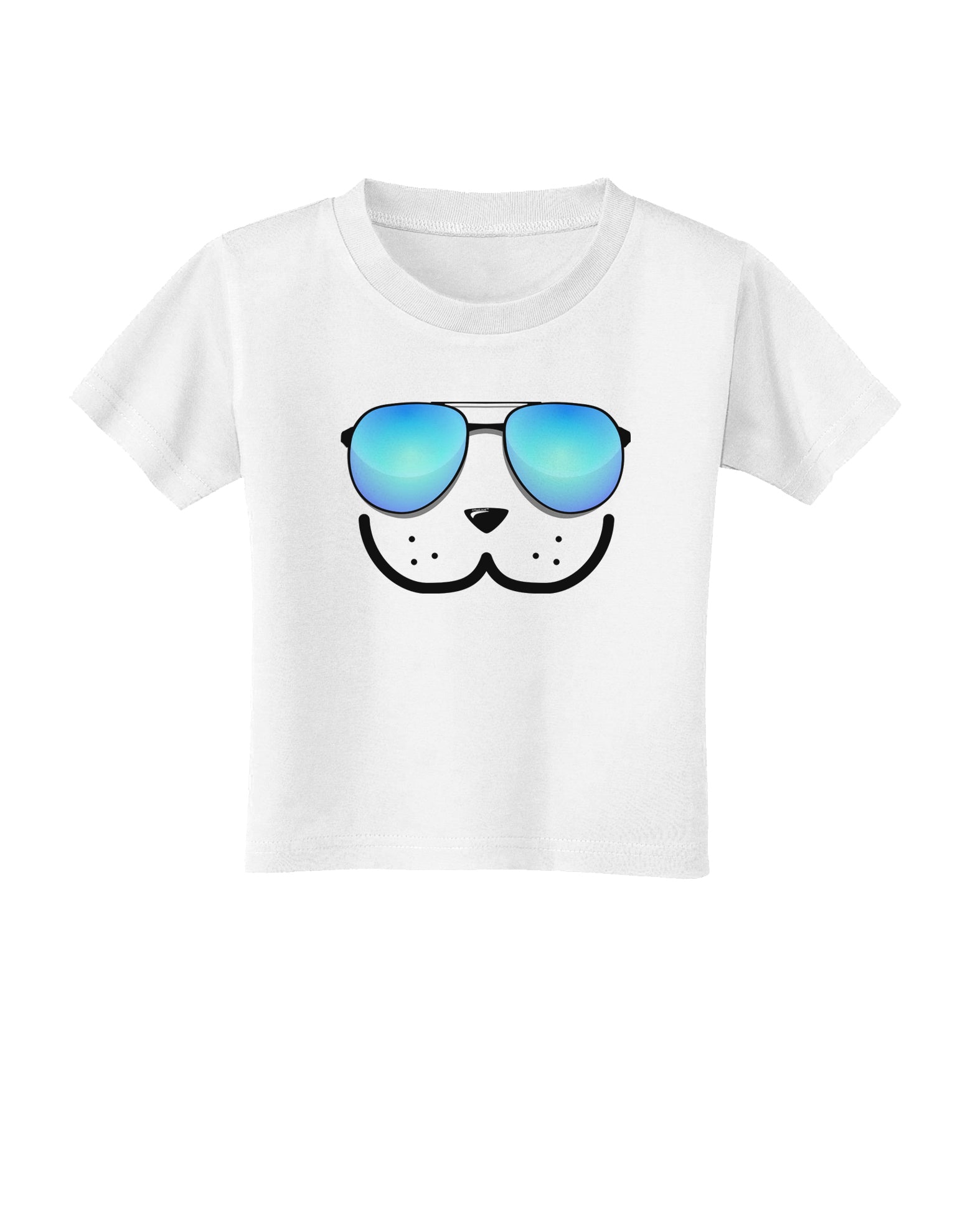 Kyu-T Face - Dewy Cool Sunglasses Toddler T-Shirt-Toddler T-Shirt-TooLoud-White-2T-Davson Sales