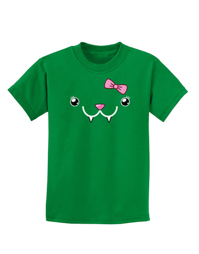 Kyu-T Face - Fangie Cute Girl Vampire Bat Childrens Dark T-Shirt-Childrens T-Shirt-TooLoud-Kelly-Green-X-Small-Davson Sales