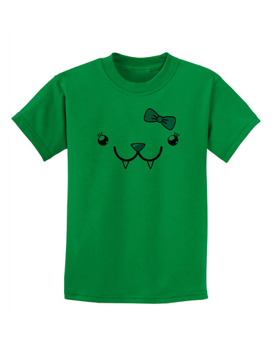 Kyu-T Face - Fangie Cute Girl Vampire Bat Childrens T-Shirt-Childrens T-Shirt-TooLoud-Kelly-Green-X-Small-Davson Sales