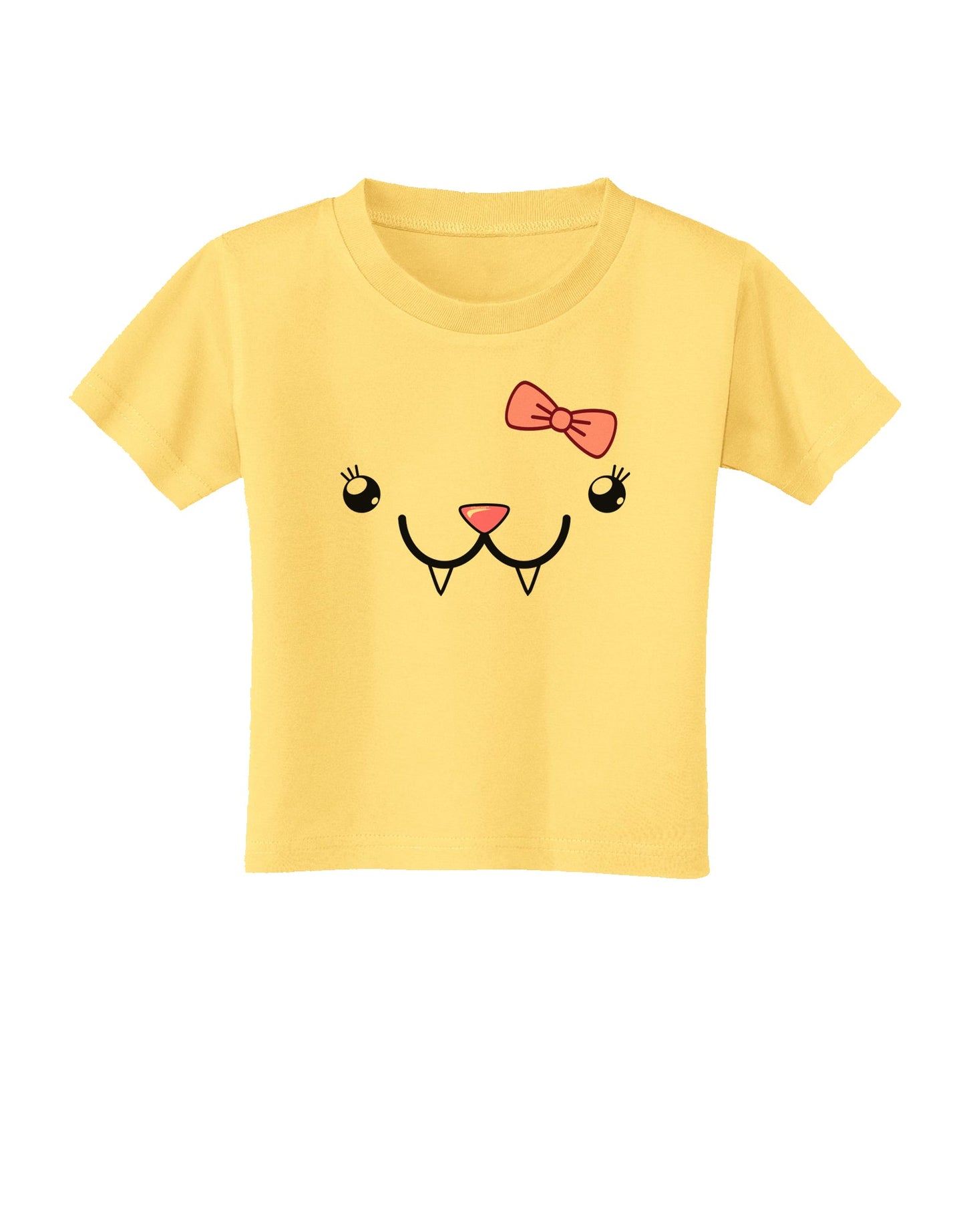 Kyu-T Face - Fangie Cute Girl Vampire Bat Toddler T-Shirt-Toddler T-Shirt-TooLoud-Daffodil-Yellow-2T-Davson Sales