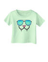 Kyu-T Face - Fangs Cool Sunglasses Infant T-Shirt-Infant T-Shirt-TooLoud-Light-Green-06-Months-Davson Sales