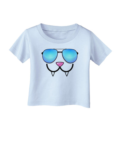 Kyu-T Face - Fangs Cool Sunglasses Infant T-Shirt-Infant T-Shirt-TooLoud-Light-Blue-06-Months-Davson Sales