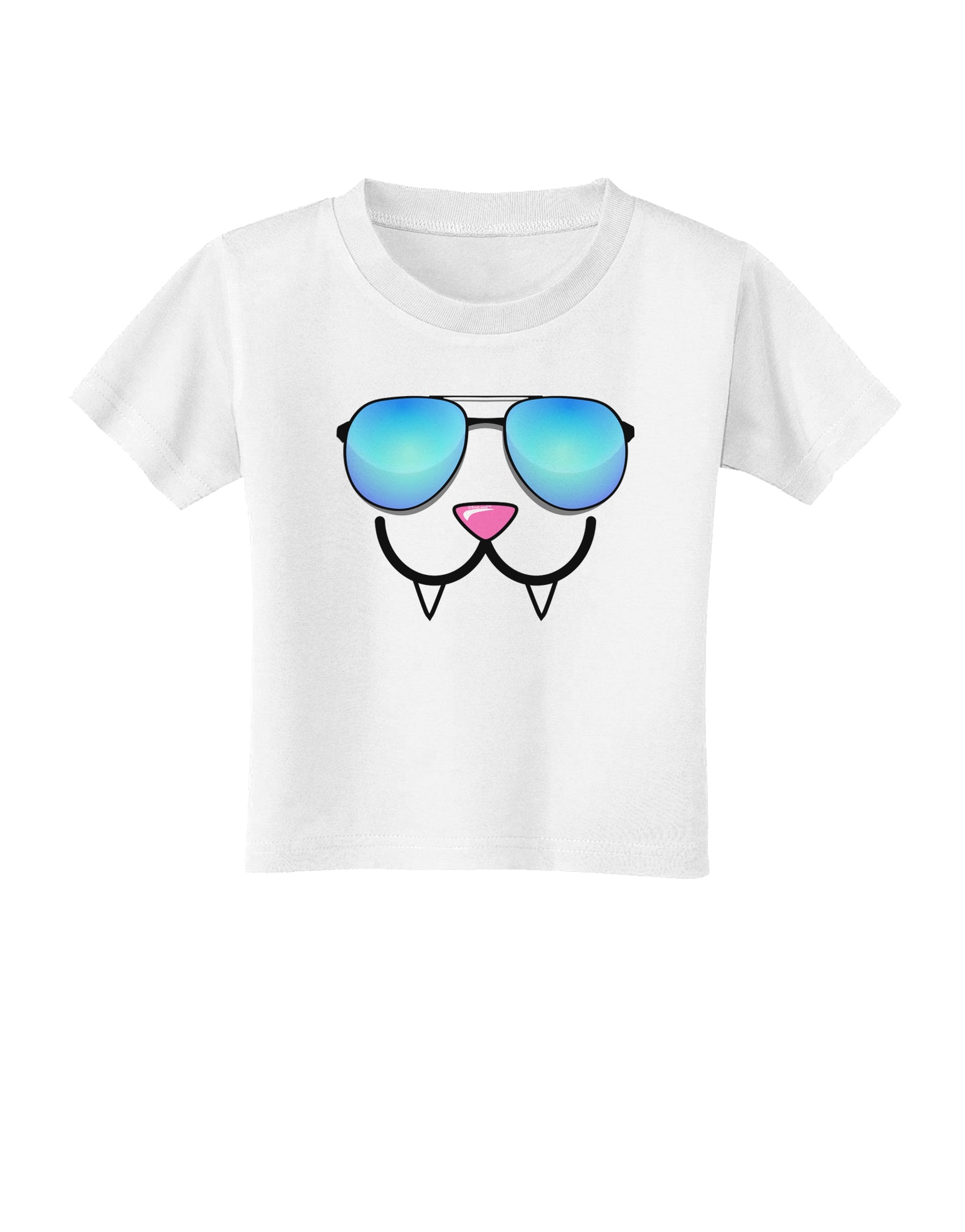 Kyu-T Face - Fangs Cool Sunglasses Toddler T-Shirt-Toddler T-Shirt-TooLoud-White-2T-Davson Sales