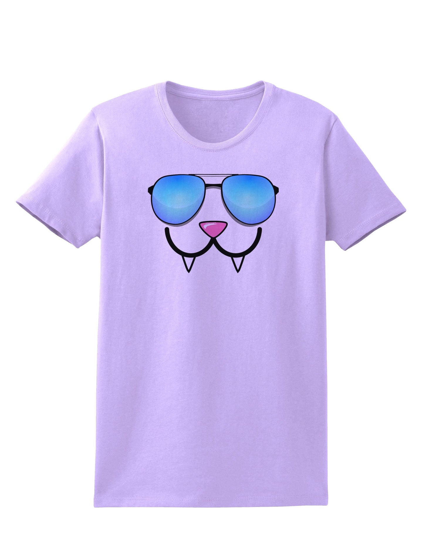 Kyu-T Face - Fangs Cool Sunglasses Womens T-Shirt-Womens T-Shirt-TooLoud-Lavender-X-Small-Davson Sales