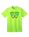 Kyu-T Face - Fangs Stylish Sunglasses Adult T-Shirt-Mens T-shirts-TooLoud-Neon-Green-Small-Davson Sales