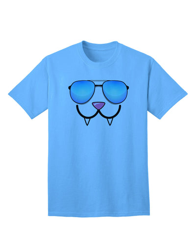 Kyu-T Face - Fangs Stylish Sunglasses Adult T-Shirt-Mens T-shirts-TooLoud-Aquatic-Blue-Small-Davson Sales