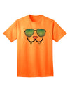 Kyu-T Face - Fangs Stylish Sunglasses Adult T-Shirt-Mens T-shirts-TooLoud-Neon-Orange-Small-Davson Sales