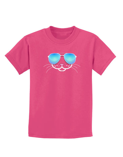 Kyu-T Face - Kattia Cool Sunglasses Childrens Dark T-Shirt-Childrens T-Shirt-TooLoud-Sangria-X-Small-Davson Sales