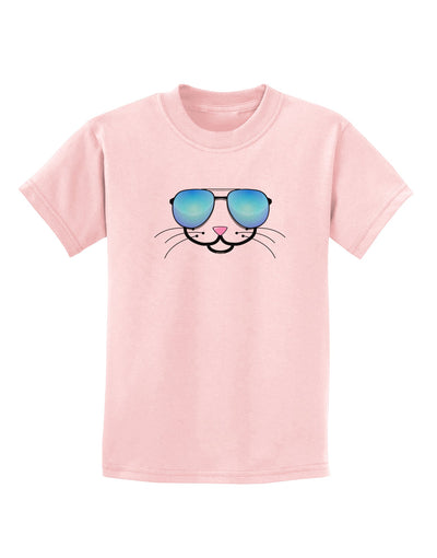 Kyu-T Face - Kattia Cool Sunglasses Childrens T-Shirt-Childrens T-Shirt-TooLoud-PalePink-X-Small-Davson Sales