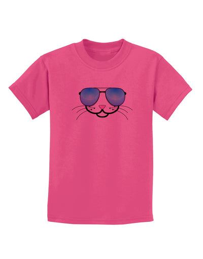 Kyu-T Face - Kattia Cool Sunglasses Childrens T-Shirt-Childrens T-Shirt-TooLoud-Sangria-X-Small-Davson Sales