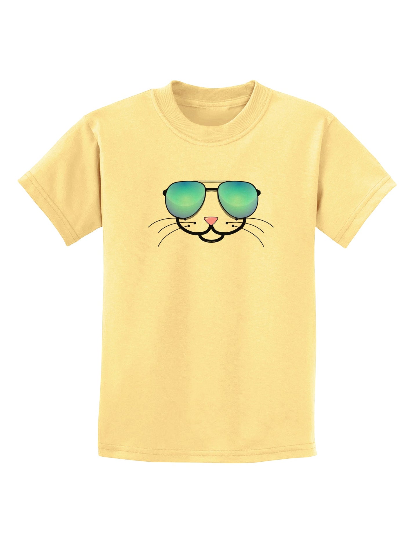 Kyu-T Face - Kattia Cool Sunglasses Childrens T-Shirt-Childrens T-Shirt-TooLoud-Daffodil-Yellow-X-Small-Davson Sales