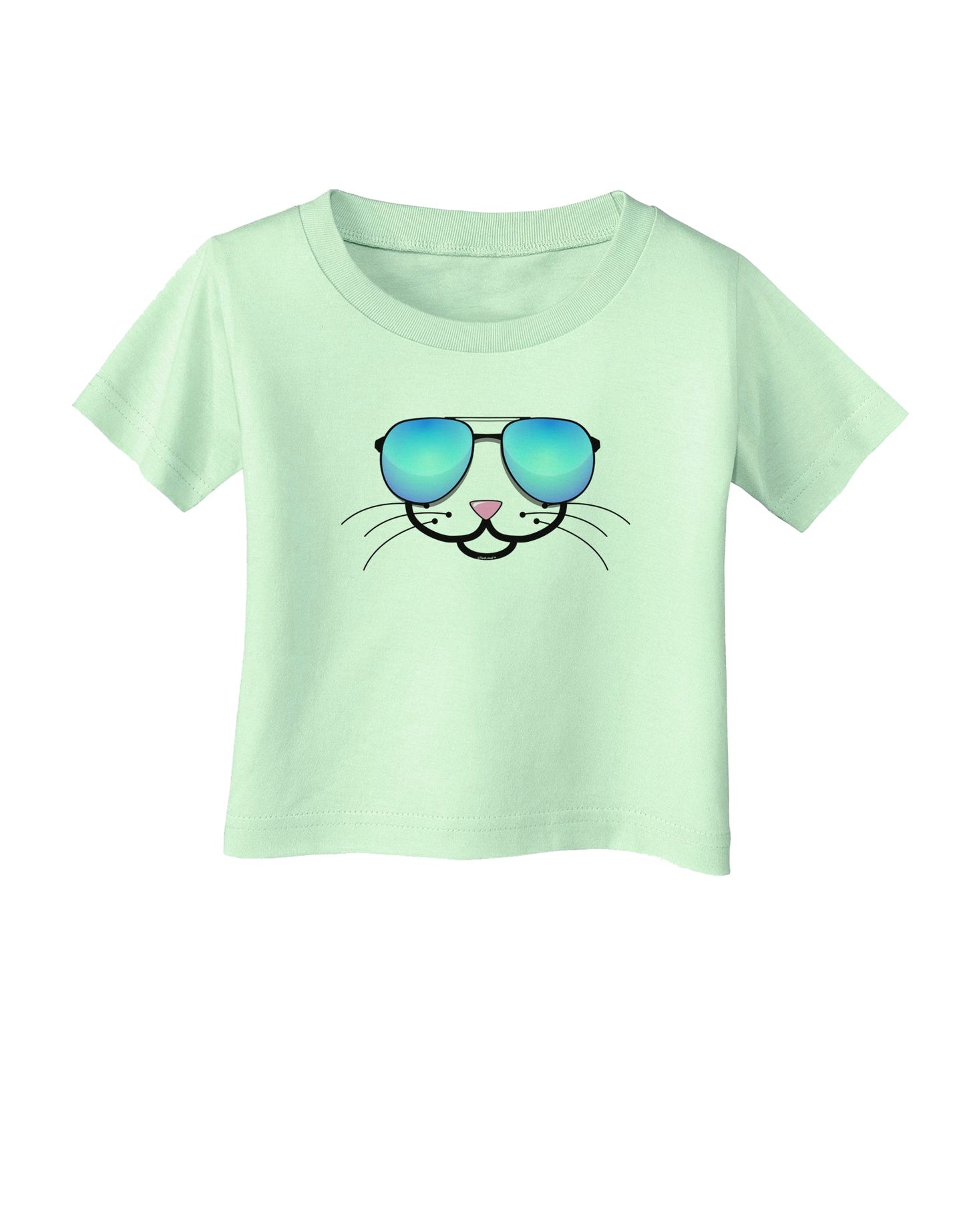 Kyu-T Face - Kattia Cool Sunglasses Infant T-Shirt-Infant T-Shirt-TooLoud-Light-Green-06-Months-Davson Sales