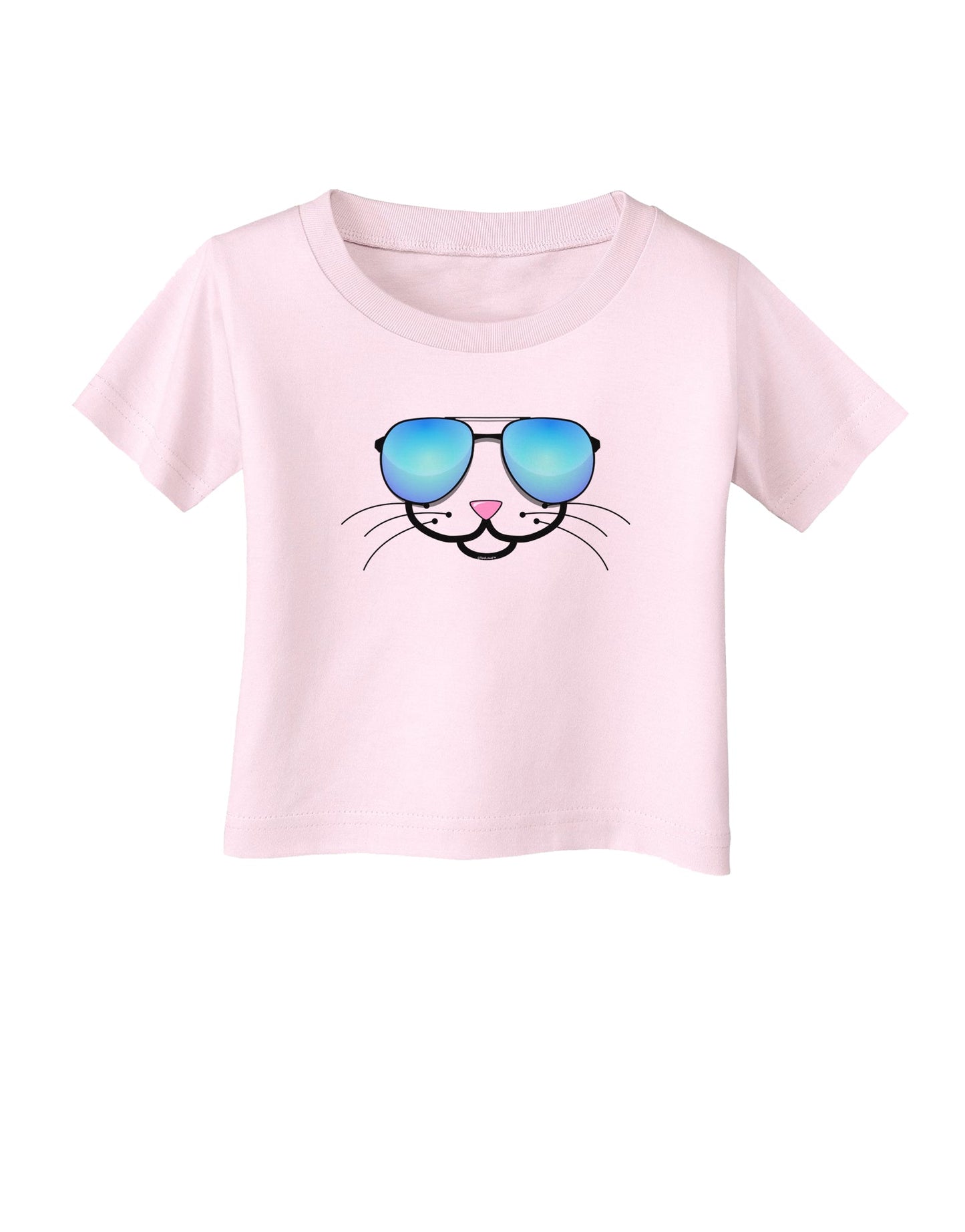 Kyu-T Face - Kattia Cool Sunglasses Infant T-Shirt-Infant T-Shirt-TooLoud-Light-Pink-06-Months-Davson Sales
