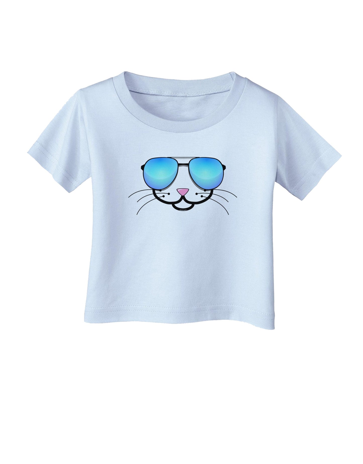Kyu-T Face - Kattia Cool Sunglasses Infant T-Shirt-Infant T-Shirt-TooLoud-Light-Blue-06-Months-Davson Sales