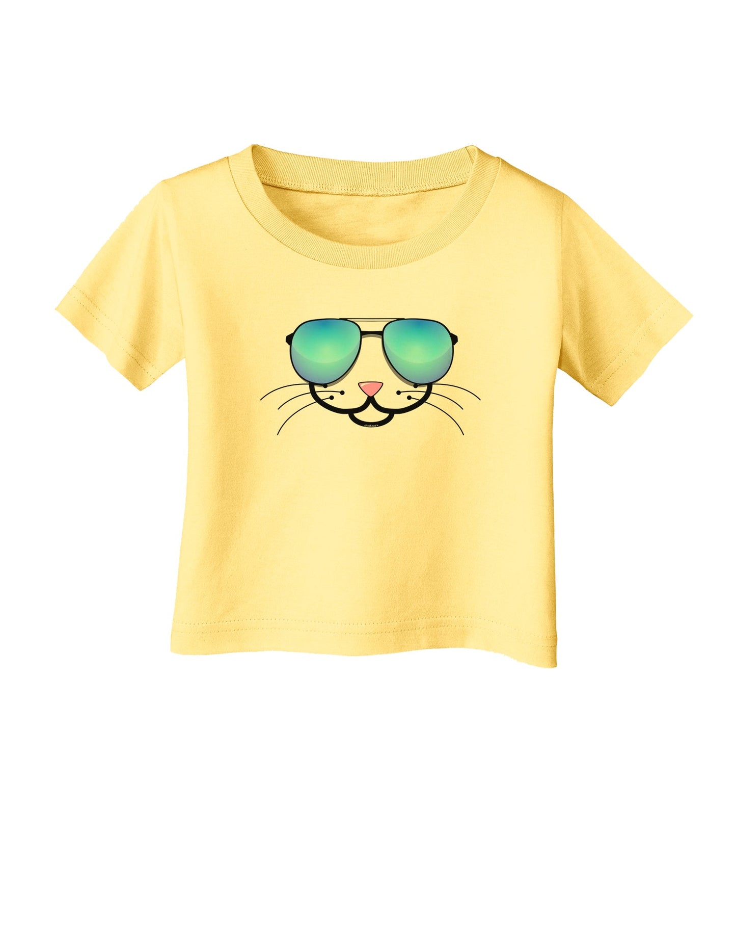 Kyu-T Face - Kattia Cool Sunglasses Infant T-Shirt-Infant T-Shirt-TooLoud-Daffodil-Yellow-06-Months-Davson Sales