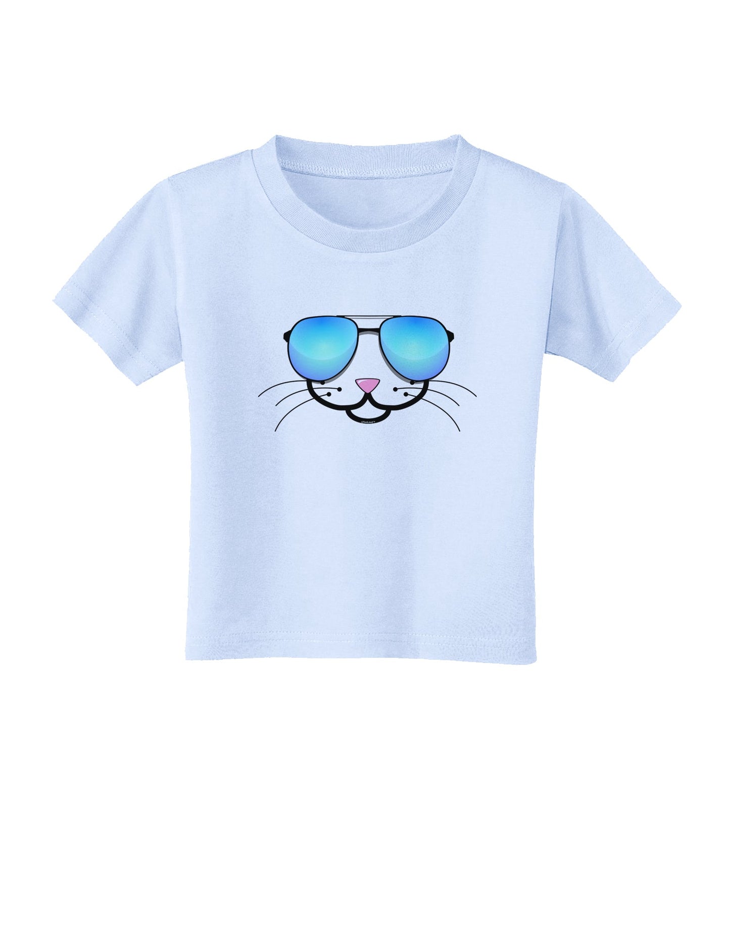 Kyu-T Face - Kattia Cool Sunglasses Toddler T-Shirt-Toddler T-Shirt-TooLoud-Light-Blue-2T-Davson Sales