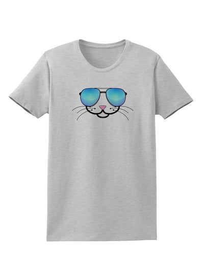 Kyu-T Face - Kattia Cool Sunglasses Womens T-Shirt-Womens T-Shirt-TooLoud-AshGray-X-Small-Davson Sales