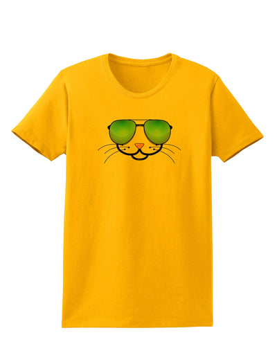 Kyu-T Face - Kattia Cool Sunglasses Womens T-Shirt-Womens T-Shirt-TooLoud-Gold-X-Small-Davson Sales