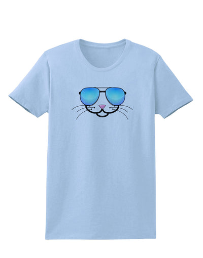 Kyu-T Face - Kattia Cool Sunglasses Womens T-Shirt-Womens T-Shirt-TooLoud-Light-Blue-X-Small-Davson Sales