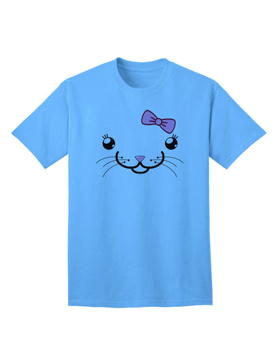 Kyu-T Face - Kattia Cute Girl Cat Adult T-Shirt: A Charming Addition to Your Wardrobe-Mens T-shirts-TooLoud-Aquatic-Blue-Small-Davson Sales