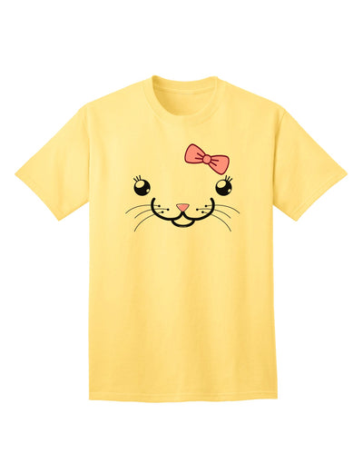 Kyu-T Face - Kattia Cute Girl Cat Adult T-Shirt: A Charming Addition to Your Wardrobe-Mens T-shirts-TooLoud-Yellow-Small-Davson Sales