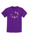 Kyu-T Face - Kattia Cute Girl Cat Childrens Dark T-Shirt-Childrens T-Shirt-TooLoud-Purple-X-Small-Davson Sales