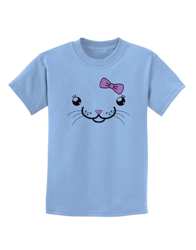 Kyu-T Face - Kattia Cute Girl Cat Childrens T-Shirt-Childrens T-Shirt-TooLoud-Light-Blue-X-Small-Davson Sales