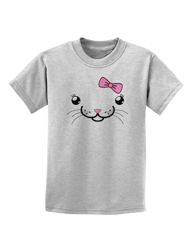 Kyu-T Face - Kattia Cute Girl Cat Childrens T-Shirt-Childrens T-Shirt-TooLoud-AshGray-X-Small-Davson Sales