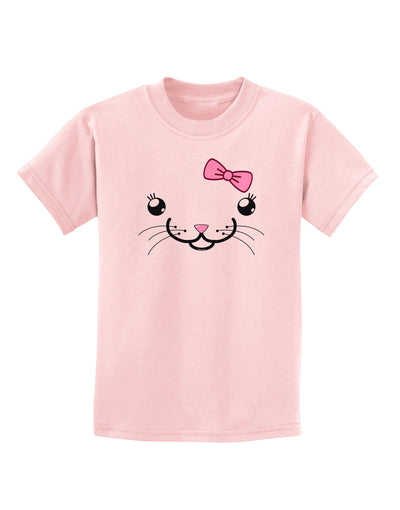 Kyu-T Face - Kattia Cute Girl Cat Childrens T-Shirt-Childrens T-Shirt-TooLoud-PalePink-X-Small-Davson Sales