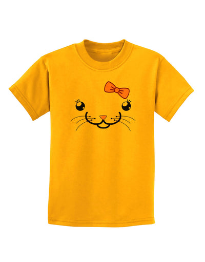 Kyu-T Face - Kattia Cute Girl Cat Childrens T-Shirt-Childrens T-Shirt-TooLoud-Gold-X-Small-Davson Sales