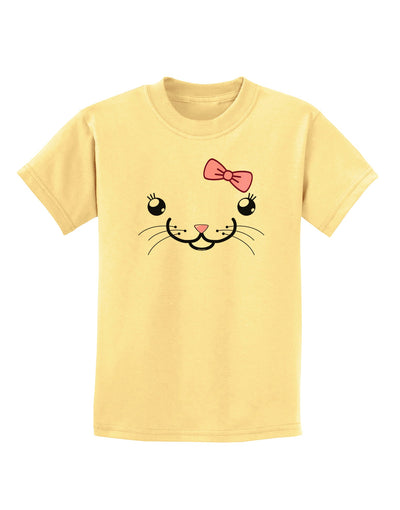 Kyu-T Face - Kattia Cute Girl Cat Childrens T-Shirt-Childrens T-Shirt-TooLoud-Daffodil-Yellow-X-Small-Davson Sales