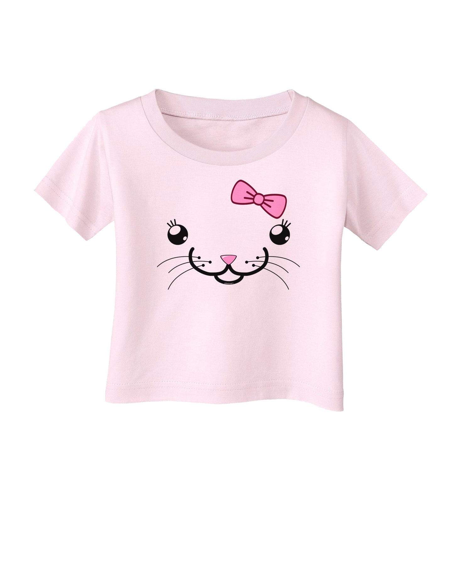 Kyu-T Face - Kattia Cute Girl Cat Infant T-Shirt-Infant T-Shirt-TooLoud-Light-Pink-06-Months-Davson Sales
