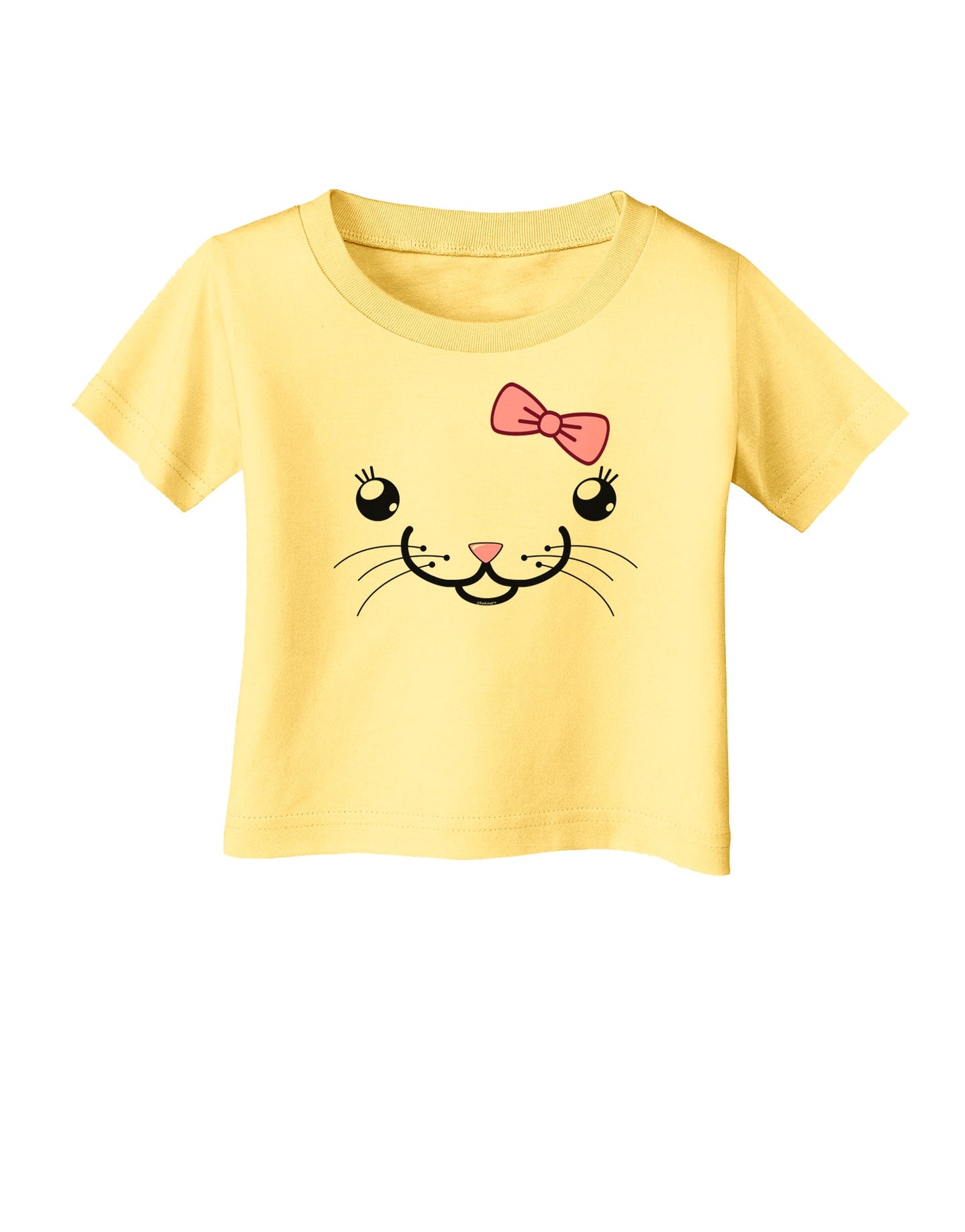 Kyu-T Face - Kattia Cute Girl Cat Infant T-Shirt-Infant T-Shirt-TooLoud-Daffodil-Yellow-06-Months-Davson Sales