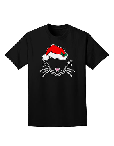 Kyu-T Face Kattia Santa Hat Girl Cat Adult Dark T-Shirt-Mens T-Shirt-TooLoud-Black-Small-Davson Sales