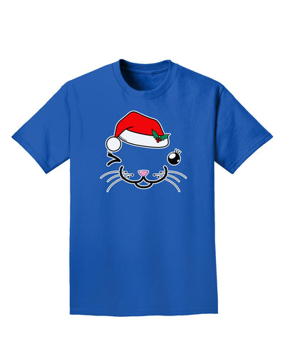 Kyu-T Face Kattia Santa Hat Girl Cat Adult Dark T-Shirt-Mens T-Shirt-TooLoud-Royal-Blue-Small-Davson Sales