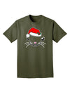 Kyu-T Face Kattia Santa Hat Girl Cat Adult Dark T-Shirt-Mens T-Shirt-TooLoud-Military-Green-Small-Davson Sales