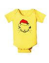 Kyu-T Face Kattia Santa Hat Girl Cat Baby Romper Bodysuit-Baby Romper-TooLoud-Yellow-06-Months-Davson Sales