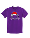 Kyu-T Face Kattia Santa Hat Girl Cat Childrens Dark T-Shirt-Childrens T-Shirt-TooLoud-Purple-X-Small-Davson Sales