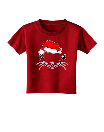 Kyu-T Face Kattia Santa Hat Girl Cat Toddler T-Shirt Dark-Toddler T-Shirt-TooLoud-Red-2T-Davson Sales