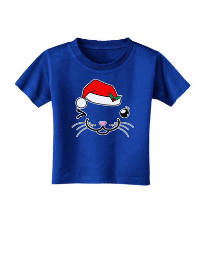 Kyu-T Face Kattia Santa Hat Girl Cat Toddler T-Shirt Dark-Toddler T-Shirt-TooLoud-Royal-Blue-2T-Davson Sales