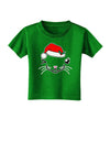 Kyu-T Face Kattia Santa Hat Girl Cat Toddler T-Shirt Dark-Toddler T-Shirt-TooLoud-Clover-Green-2T-Davson Sales