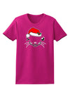 Kyu-T Face Kattia Santa Hat Girl Cat Womens Dark T-Shirt-TooLoud-Hot-Pink-Small-Davson Sales