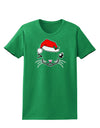 Kyu-T Face Kattia Santa Hat Girl Cat Womens Dark T-Shirt-TooLoud-Kelly-Green-X-Small-Davson Sales