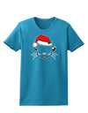 Kyu-T Face Kattia Santa Hat Girl Cat Womens Dark T-Shirt-TooLoud-Turquoise-X-Small-Davson Sales