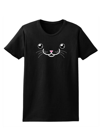 Kyu-T Face - Kattia the kitty cat Womens Dark T-Shirt-TooLoud-Black-X-Small-Davson Sales