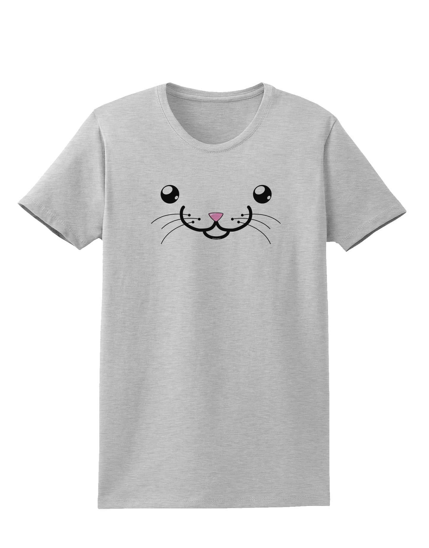 Kyu-T Face - Kattia the kitty cat Womens T-Shirt-Womens T-Shirt-TooLoud-AshGray-X-Small-Davson Sales