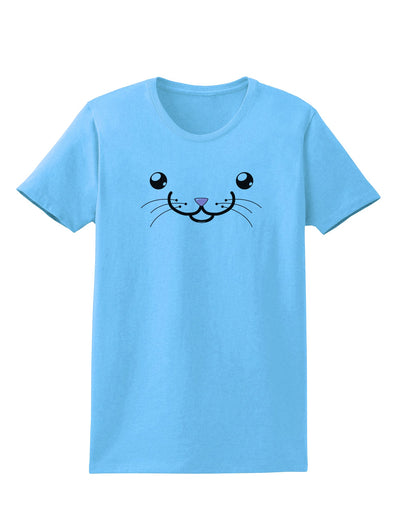 Kyu-T Face - Kattia the kitty cat Womens T-Shirt-Womens T-Shirt-TooLoud-Aquatic-Blue-X-Small-Davson Sales